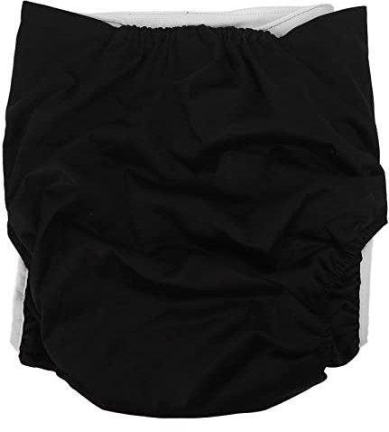 Erwachsene Stoffwindel Waschbar Wiederverwendbar Wasserdichte Windelüberhosen Weiche und Atmungsaktive Inkontinenz Unterwäsche Stoffwindel für Männer Frauen (Schwarz)