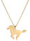 LIKGREAT Pferd Anhänger Halskette Laufendes Pferd Halsketten Charme Freundschaft Edelstahl Schmuck Pferdeliebhaber Geschenke für Mädchen Frauen Geburtstag Jahrestag (Gold)