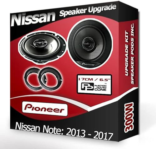 Pioneer car speakers 6.5 17cm for Note Front Doors + Adaptor pods 300W