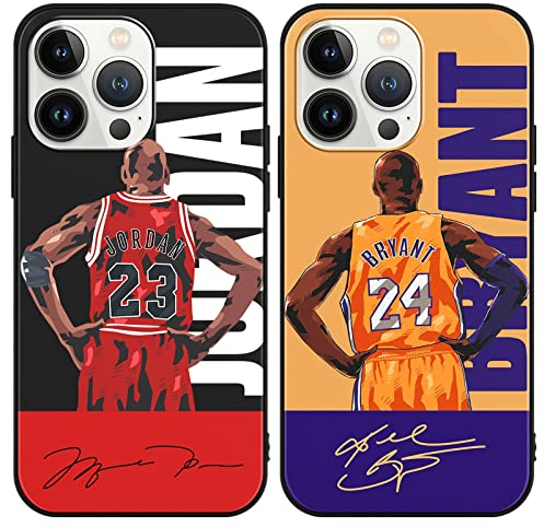 nurkorki [2 Stück Handyhülle für iPhone 13 Pro 6,1 Hülle,Basketball Player Star 23 24 Design Muster Weich Premium TPU Silikon Design Case Stoßfest Cover Kompatibel mit iPhone 13 Pro