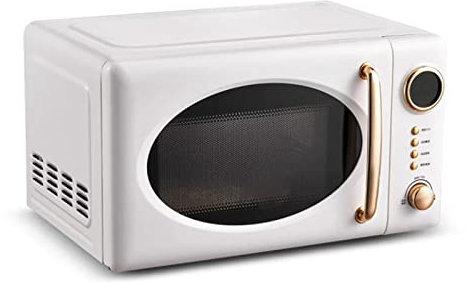Forno a microonde, Nostalgia Classico retrò Forno a microonde da banco da 700 Watt con display a LED, 5 livelli di potenza, 12 impostazioni di cottura,bianco little surprise