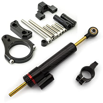 Lenkungsdämpfer-Stabilisator aus Karbonfaser mit Aluminium-Halterung, 50 mm, Klemme, passend für G-Booster-Scooter