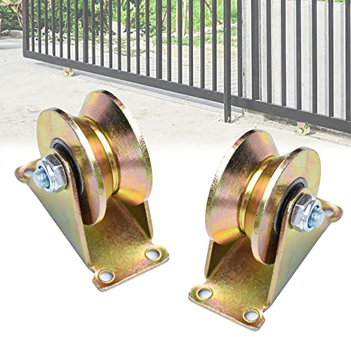 2 Piezas Ruedas Correderas, Ruedas de Puerta Corredera, Rueda con Ranura en V, Rodillo Direccional de Polea, para Sistema de Polea, Maquinaria Industrial, Fuerte Capacidad de Carga, 50mm