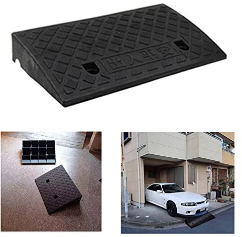 GFMODE Rampe per Marciapiedi, Piastra Gradino Pendenza Auto Passo 7cm 9cm 13cm 15cm 17cm 19cm Parcheggio Bicicletta Rampa A Gradini (Color : 49 * 27 * 9cm, Size : Black)