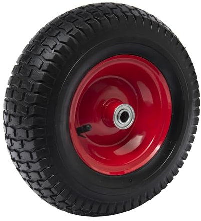 WERKA PRO, Roue Gonflable Polyvalente avec Axe déporté, Idéale pour Chariots et Remorques, Montée sur Roulements à Billes pour une Durabilité Optimale, Noir, 400 x 150 mm