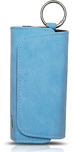 [20+ Farben] e-smoQ Tasche kompatibel mit IQOS ILUMA, Hochwertiges Etui für Starterset (blau)