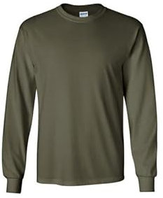 Gildan, Heavy Cotton Long Sleeve 5400 T-Shirt. Military Green
