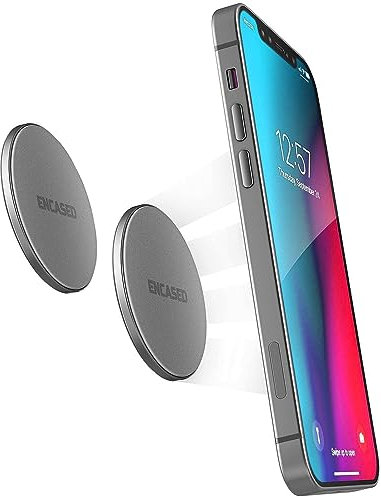 Encased Magnetic Mount-Anywhere iPhone Disks (2 Pack) Designed for MagSafe, Stick On Phone Holder - Great for Car, Home, Office, RV and More (Adhesive Backed / 0.15 Ultra Slim Design)
