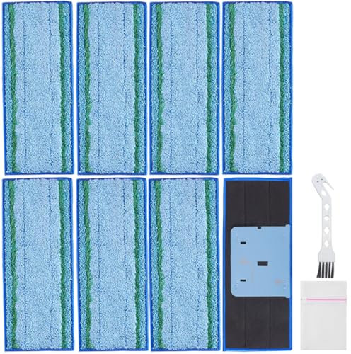 EATBALE 8 Pack Mop Pad Accessories for iRobot Braava Jet m6 Series Ultimate Robot Mop Washable and Reusable Microfiber Robot Wet Mopping Cloths Replacement Parts with 1PCS Cleaning Brush/Laundry Bag