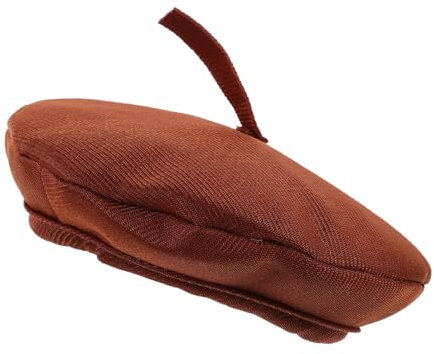 TOYANDONA Miniatur Barett Hut Für 20 cm Baumwollpuppen, Austauschbare Puppenhüte Für Dekoration, Kreatives Design Für Partys Und DIY, Kaffee