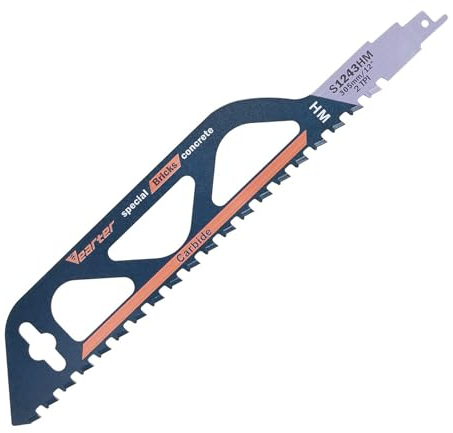 Vearter 305mm Hartmetall Säbelsägeblatt 1 Stück, Sägeblätter Säbelsäge für Mauerwerk zum Schneiden von porösem Beton, Schaumziegeln, Faserzement