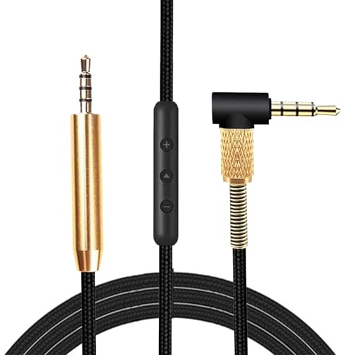 MICMXMO Cavo audio di ricambio compatibile con Bose QC 35, QC25, OE2, ricambio per cavo stereo maschio, 3,5 mm - 2,5 mm, cavo Aux con microfono Controllo del volume per smartphone, 1,5 m