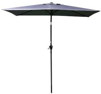 Meublorama Parasol inclinable gris anthracite, dimension 135x210cm