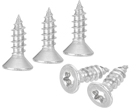 QUARKZMAN 40 Pièces Vis Torx à Tête Plate, M3 x 10 mm en Acier Inoxydable 304, Bois Autotaraudeuses Antivol Tête Fraisée, Inviolables Adaptées à l'Embout T10 pour Bois (Argent)