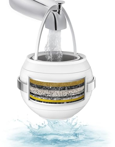 Yodel Bath Ball Water Filter for Tub Faucet - Bathtub Hard Water Softner to Remove Chlorine and Fluoride - Improves Skin, Hair and Nails Condition,White