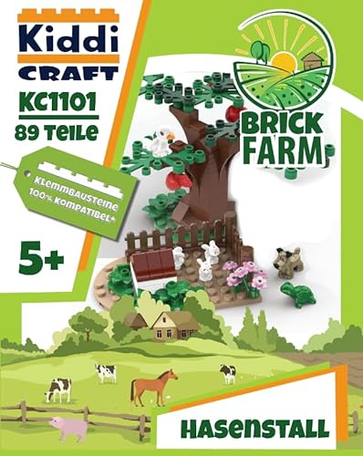 Kiddicraft KC1101 Hasenstall Klemmbausteine- Konstruktionsspielzeug