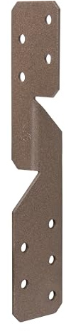 Alberts 822477 DURAVIS® Sparren-Pfettenanker | rostbraun duplexbeschichtet | Größe 33 x 33 x 170 mm | 50er Set