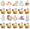 Ephlyn 36 topper per cupcake nel paese delle meraviglie con orologio a forma di fatina Eat Me Cupcake Picks Cat Bunny Try Me Cake Topper Decorazioni per Tea Party Baby Shower Bambini Ragazze