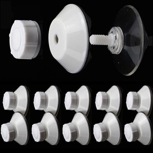 Daaxing 10PCS High-Grip Awning Suction Cup Fixing Pads Caravan Motorhome Organiser White For Campervan Canopy Motorhome,45mm Diameter
