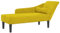 vidaXL Chaiselongue, Indoor Lounge Sofa mit Kissen, Gepolsterte Recamiere für Wohnzimmer Schlafzimmer Büro, Relaxliege Couch, Gelb Samt