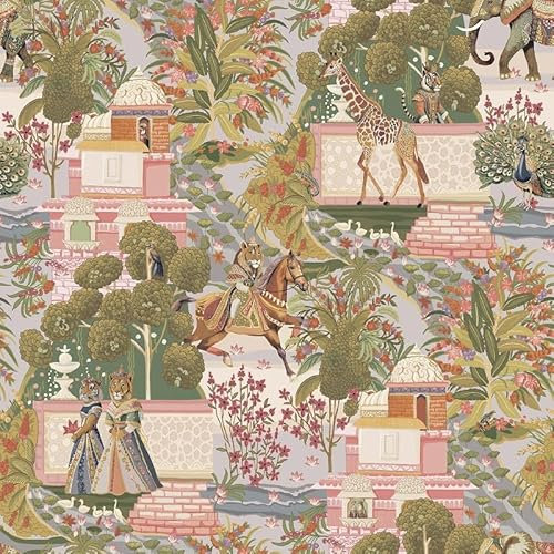 SOPHIE LAURENCE Animal Palace Multi Wallpaper for Bedroom Decor, Wallpaper for Living Room Decor, Dining Room Decor, Animal Themed Nature Wall Paper Paste, 10m Wall Paper Roll for Interior Design