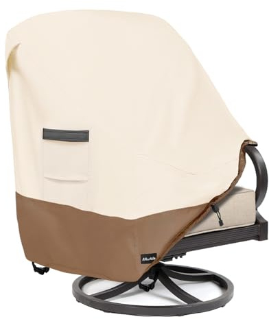 ANartcle Patio Adirondack Chair Cover 2 Pack,600D Waterproof Heavy Duty Outdoor Chair Covers,Adirondack Chair Covers(35W x 37D x 36H inches),Patio Furniture Covers,Beige&Brown