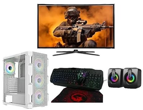 Fast Gaming PC Bundle LUNA WHITE | Core i5 | GT 710 2GB | 16GB RAM |128GB SSD+1TB HDD