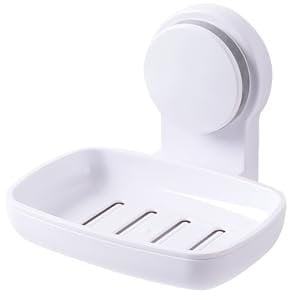 Seifenschale Ohne Bohren Mit Saugnapf für Badezimmer und Dusche - Abnehmbarer Kunststoff Seifendose Mit Ablauf (1)