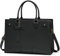 RAINSMORE Laptoptasche Damen PU Leder Handtasche Groβ Arbeitstasche Damen Aktentasche Shopper Tasche Umhängetasche 15.6 Zoll Schwarz
