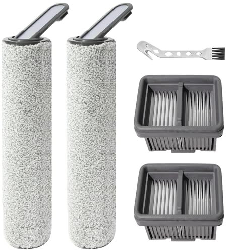 DianSung Brosse à rouleau + filtre accessoires pour Dreame H12S aspirateur sec et humide pièces de rechange, 2 rouleaux de brosse + 2 filtres