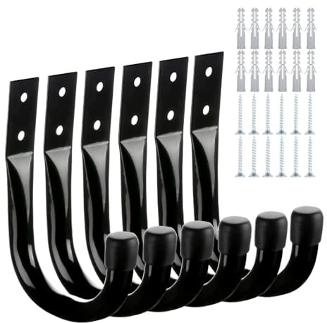 Generico Garage Storage Hooks - Garage Organizer Hook Holder | Yard Tool Rack Set of 6 | Garage Hooks Wall Storage Hanger Heavy Tool Holder For Utilities Duty For Utilities Organization