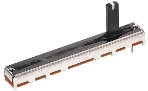 QUARKZMAN 1 Stück Schiebepotentiometer 10K Ohm Slide Potentiometer Einzel Linear 45mm 7 Pins Elektronisches Potentiometer mit Metallgriff