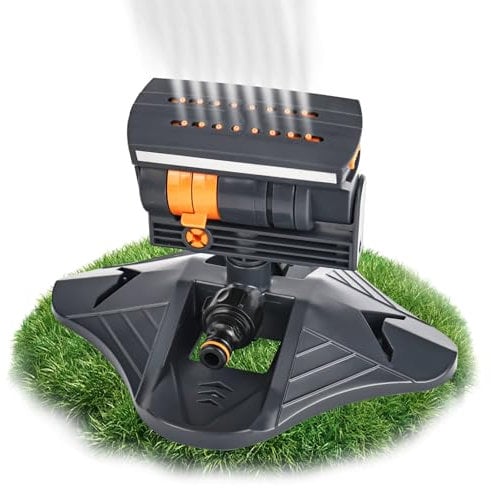 YHNDECO 16 Düsen Rasensprenger zur Gartenbewässerung, 4 Modi Automatisches Schwingen Viereckregner zur Bewässerung, Sprinkler für Rasen und Flächen, Bewässerungssystem, Regner für Garten