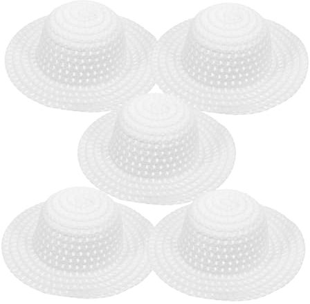 WEKADRIN 5pcs Diy Straw Hat for Boys and Girls Unfinished Craft Hat Straw Beach Sun Cap for Boys Girls for Painting Graffiti