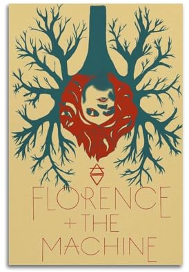 Florence & The Machine Poster, ästhetische Wandkunst, Leinwand, dekoratives Gemälde, Vintage-Poster für Wohnzimmer, Schlafzimmer, Dekoration, 30 x 45 cm, ungerahmter Stil
