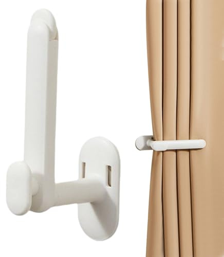 Générique Crochet Mural Adhésif | Crochet Murale Télescopique Porte-Rideau - Support de Rangement Maison Adhésif pour Serviettes Salle de Bain et Chaussons