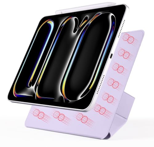 HUOLUNGJIN Custodia magnetica compatibile con iPad Pro 11 (M4, 2024), Smart Folio Cover con supporto a tre pieghe, accensione e spegnimento automatico, design sottile e slot di ricarica per matita