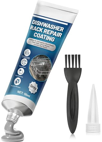 NoxGule Spülmaschinenkorb Rost Reparatur, Rostfrei für Spülmaschine, Flugrost Geschirrspüler, Reparaturgummi für Geschirrspülerkörbe, Wasserfest, 50ml - Grau