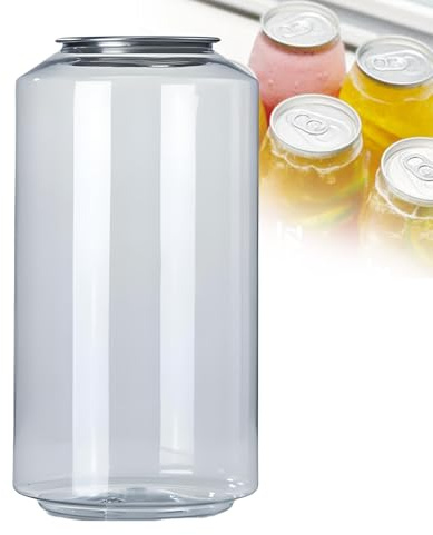 URJWAN 200-Stück-Packung Einweg-Klare PET-Plastikgetränkeflaschen Mit Aluminium-Dosenkappen, Undichte Dichtbare Becher Kompatibel Mit Automatischer Tassen/Dosenversiegelungsmaschine 700ml