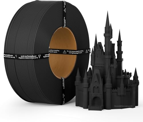 kexcelled PLA Matte Refill Filament 1,75mm +/- 0,03mm, 1kg, Schwarz | Lebhafte Farbe, Minimale Schichtlinien, Nachfüllung für Wiederverwendbare Spulen, 3D Druck Ästhetische Materialien
