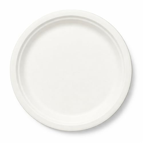 Greenplatter Bagasse Heavy Duty Round Plates (Pack of 50) - Compostable Sugarcane Disposable Dinner Dishes, Heavy Duty, Microwave & Freezer Safe, Ideal for Parties (10 inch)