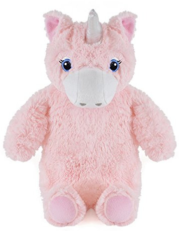 Kids Large Fantasy Themed Unicorn Design Soft Faux Fur Covered Hotwater Bottle 1 Litre Pink