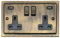 Victorian Antique Brass Socket with USB (2 Gang) - TAB3910