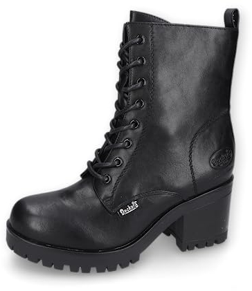Dockers by Gerli Damen Schnürstiefel, Frauen Stiefeletten,uebergangsschuhe,uebergangsstiefel,schnürboots,schwarz/dunkelgrau,40 EU