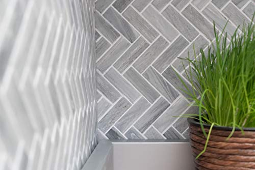 Mosaik Fliese Keramik Fischgrät Steinoptik grau für BODEN WAND BAD WC DUSCHE KÜCHE FLIESENSPIEGEL THEKENVERKLEIDUNG BADEWANNENVERKLEIDUNG Mosaikmatte Mosaikplatte | 10 Mosaikmatten