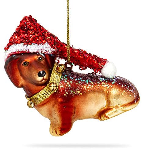 SIKORA BS458 Dackel Christbaumschmuck Glas Figur Weihnachtsbaum Anhänger