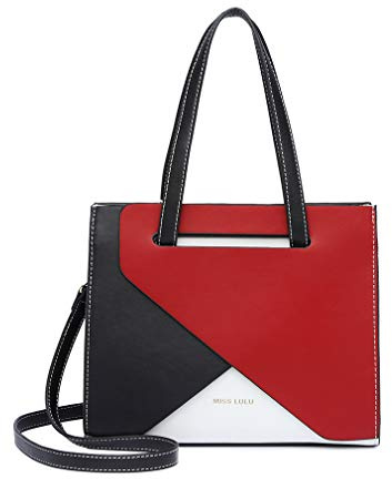 Miss Lulu Schultertaschen Damen Tasche Handtasche Henkeltasche Mode Umhängetasche Prägnante Farbstiche