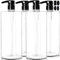 Youngever 4 Paquetes Botellas de Champú con Bomba 1000ml, Botellas Vacíasde Champú con Bomba, Botellas de Bomba de Plástico (Bomba Negro)