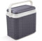 Nevera con diseño de ratán antracita de 10 litros, para camping, playa, pícnic, viajes + 1 bolsa de hielo para viajes (caja enfriadora, antracita)