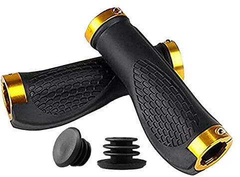 Gemx 22mm Bike Grips with Double Lock Aluminum Clamps (1 Pair) ‒ Universal Anti-Slip Handlebar Grips with Ergonomic Design & Soft Rubber ‒ Mountain Bike Grips Ideal For BMX, MTB & Scooter
